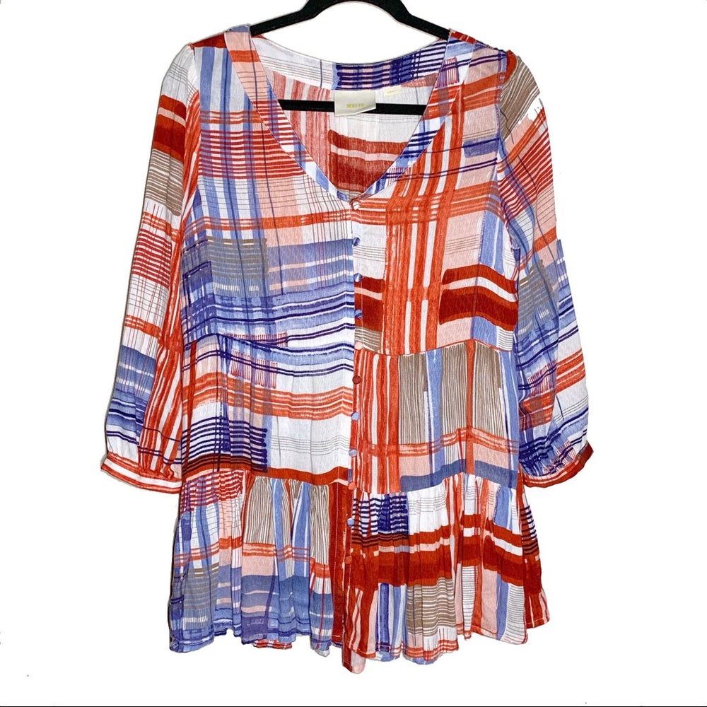 Anthropologie Maeve Peplum Swing Top Size Small